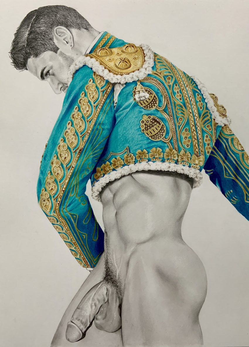 ass athlete brad_welch_art bullfighter circumcised flaccid flaccid_penis jose_maria_manzanares latino male male_only muscles muscular muscular_male pencil_(artwork) real_person sketch veiny_penis