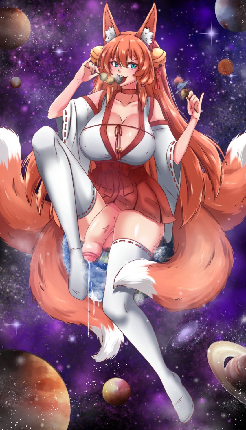 1futa animal_ears big_breasts big_penis bottomless breasts cleavage clothed clothing cumdrip cysh destruction earth flaccid fox_ears fox_girl fox_tail futa_giantess futa_only futanari giantess huge_breasts humanoid humanoid_penis ineffective_clothing ineffective_skirt inner_ear_fluff kemonomimi large_penis light-skinned_futanari light_skin macro mostly_clothed oral_vore orange_hair partially_retracted_foreskin penis planet planet_destruction planet_vore pussy sitting_on_planet solo space uncut vkelis vore