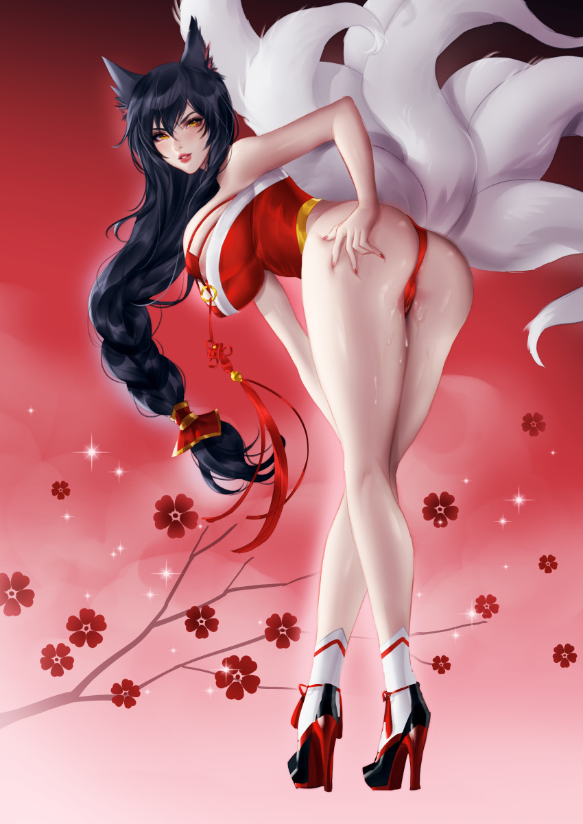 ahri fox_ears fox_girl heheneko league_of_legends