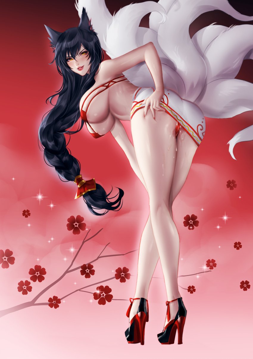 ahri fox_ears fox_girl heheneko league_of_legends