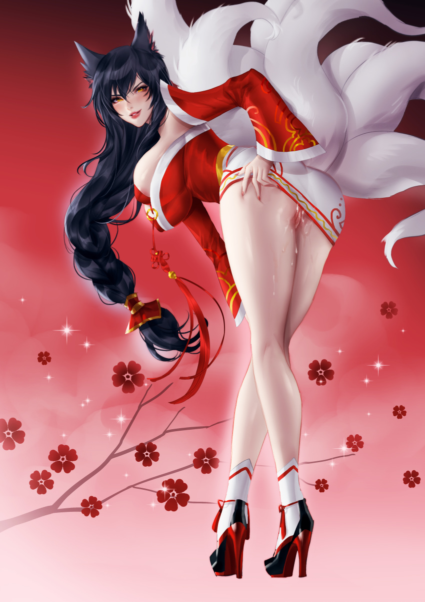 ahri fox_ears fox_girl heheneko league_of_legends