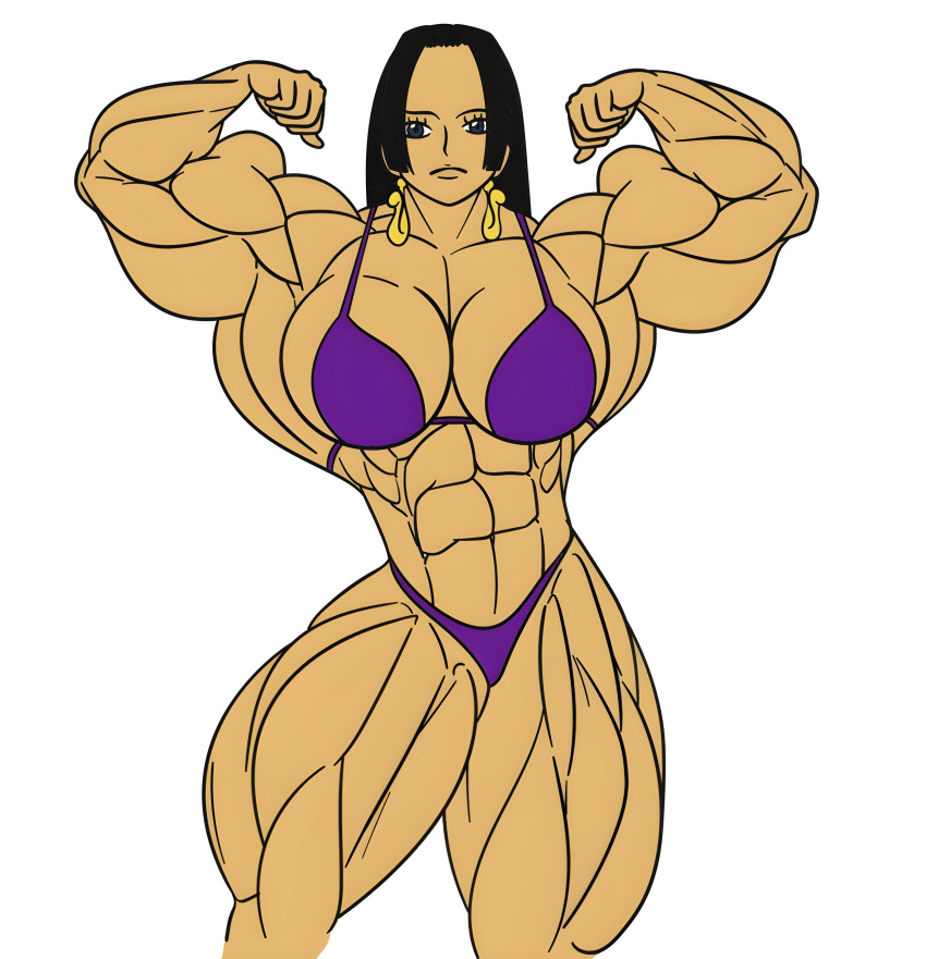 bikini boa_hancock female female_only flexing juanitoarcoiris1 muscle muscles muscular muscular_female muscular_thighs one_piece purple_bikini rssam000