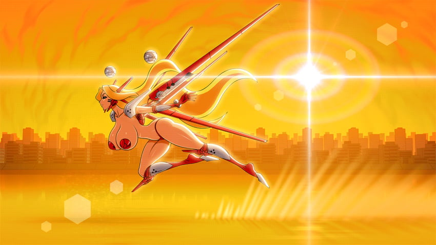 1280x720 16:9 1girls 720p akiranime animated armwear big_breasts bikini_armor bikini_bottom blonde_hair bouncing_breasts breasts bridge building_background buildings city city_background cityscape clavicle collarbone elbow_gloves face_markings female floating_object flying footwear full_body gif hexagonal_pattern hi_res high_resolution highleg highleg_panties highres honeycomb_(pattern) hourglass_figure huge_breasts legwear lens_flare light_rays long_gloves long_hair mechanical_wings nipple_covers nipple_pasties original outside panties pasties perky_breasts red_bikini_bottom red_clothing red_gloves red_legwear red_panties shoulder_pads side_view sideboob solo speeding sun sun_halo sunlight sunset swinging_breasts tall_female thigh_boots thrusters toned toned_female topless unconvincing_armor very_long_hair wallpaper water wings yellow_background yellow_theme