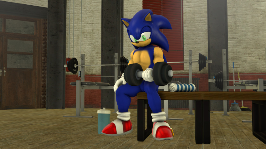 3d blueapple male sega sonic_(series) sonic_the_hedgehog sonic_the_hedgehog_(series) weightlifting