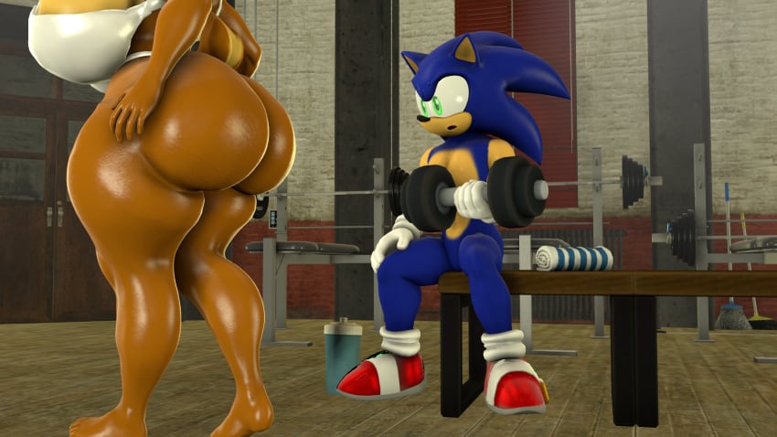 3d blueapple chipmunk distracted eulipotyphlan ground_squirrel hedgehog huge_ass male mammal rodent sally_acorn sciurid sega sonic_(series) sonic_the_hedgehog sonic_the_hedgehog_(series) thick_thighs underwear walking weightlifting