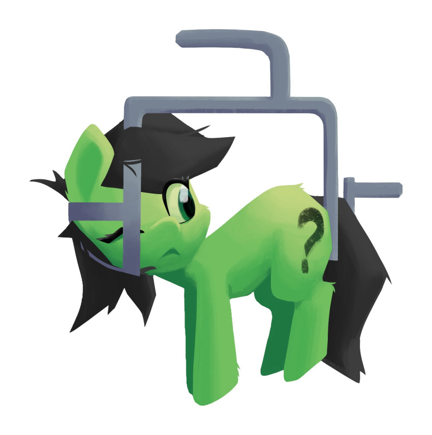 2022 anon black_hair cutie_mark earth_pony equid equine female feral filly_anon friendship_is_magic fur green_body green_eyes green_fur hair hasbro hi_res horse mammal meme my_little_pony penetration pony senaelik simple_background solo young