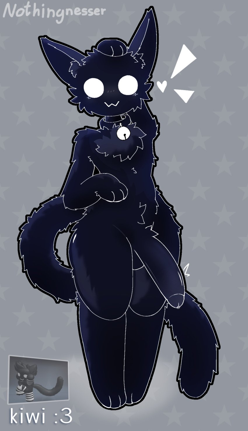 artist_name black_body black_fur collar cute feline fluffy furry male male_only nothingnesser owo paws penis reference_image roblox roblox_avatar robloxian self_upload silly tagme tail