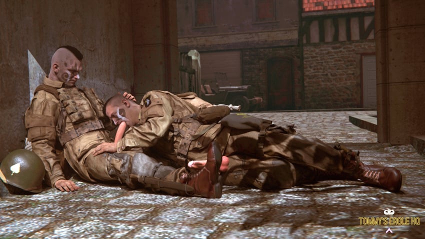 army blowjob erection exhibitionism gay gay_male gay_sex hard_on medal_of_honor_airborne military oral oral_sex outdoors soldier soldiers tommys_eagle_hq uniform ww2