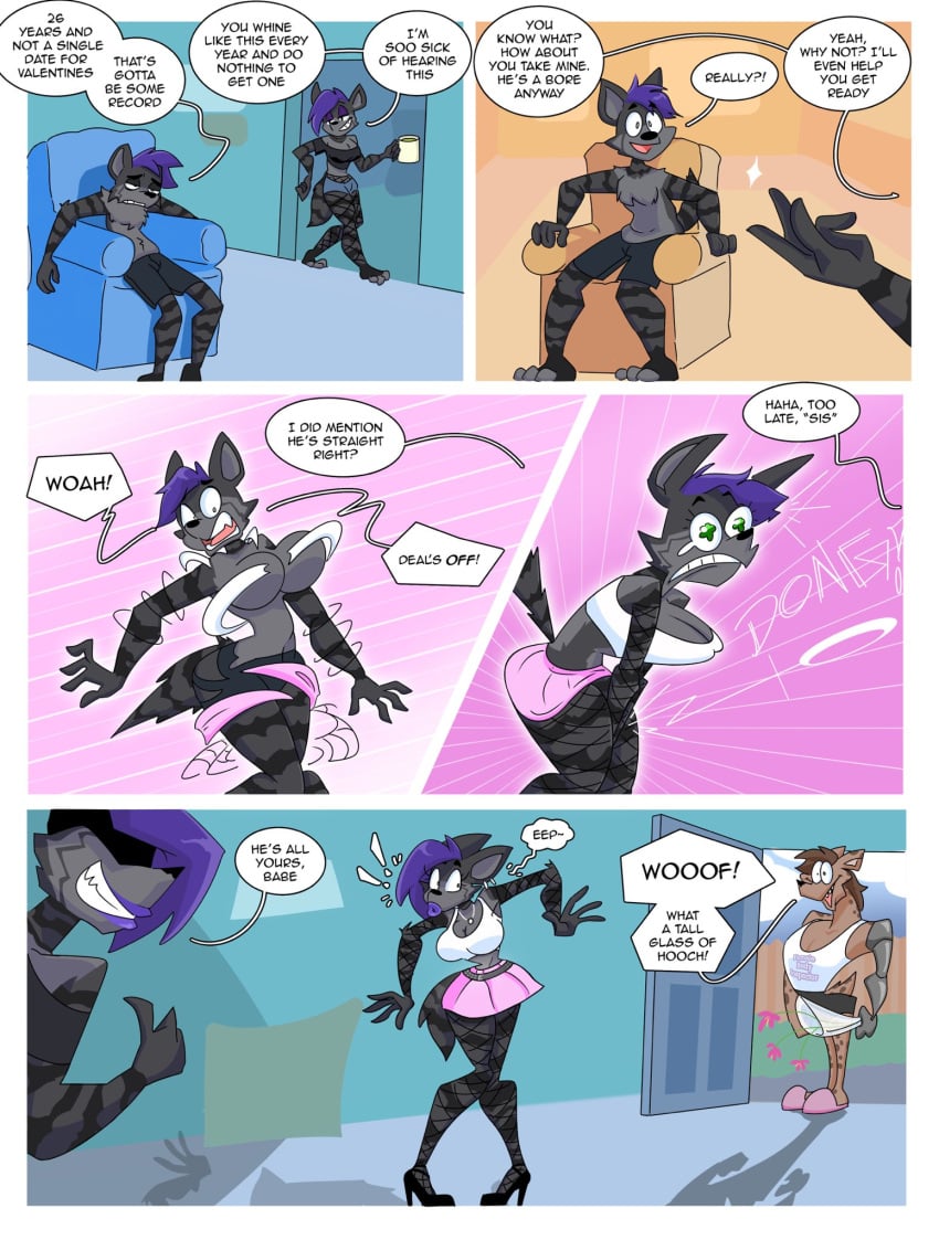 2boys 2girls anthro big_breasts breast_expansion breasts brother brother_and_sister female furry geminim gender_transformation genderswap genderswap_(mtf) male mtf_transformation purple_hair rule_63 sibling siblings sister tagme wolf wolf_girl
