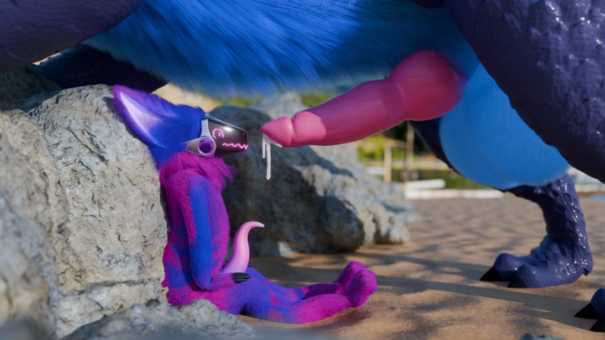 4_fingers absurd_res animal_genitalia animal_penis anthro anthro_on_feral balls beach blue_balls blue_body blue_ear blue_fur bodily_fluids claws cum cum_drip cum_dripping_from_penis cum_on_own_penis cum_on_penis cum_on_self dragon dripping duo ejaculation erection feet feral fingers fluffy fluffy_balls fluffy_ears fluffy_fur fur genital_fluids genitals hair hi_res huge_filesize imminent_oral knot knotted_penis machine magenta_ears magenta_feet male male/male multicolored_body multicolored_fur mythological_creature mythological_scalie mythology nude orgasm outside penis pink_body pink_fur pink_penis protogen protogen_visor public public_nudity purple_arms purple_body purple_fur rock sand scalie scared_face screen screen_face seaside sky tanza3d tanza_(tanza3d) tapering_penis toes tuft water zoophilia