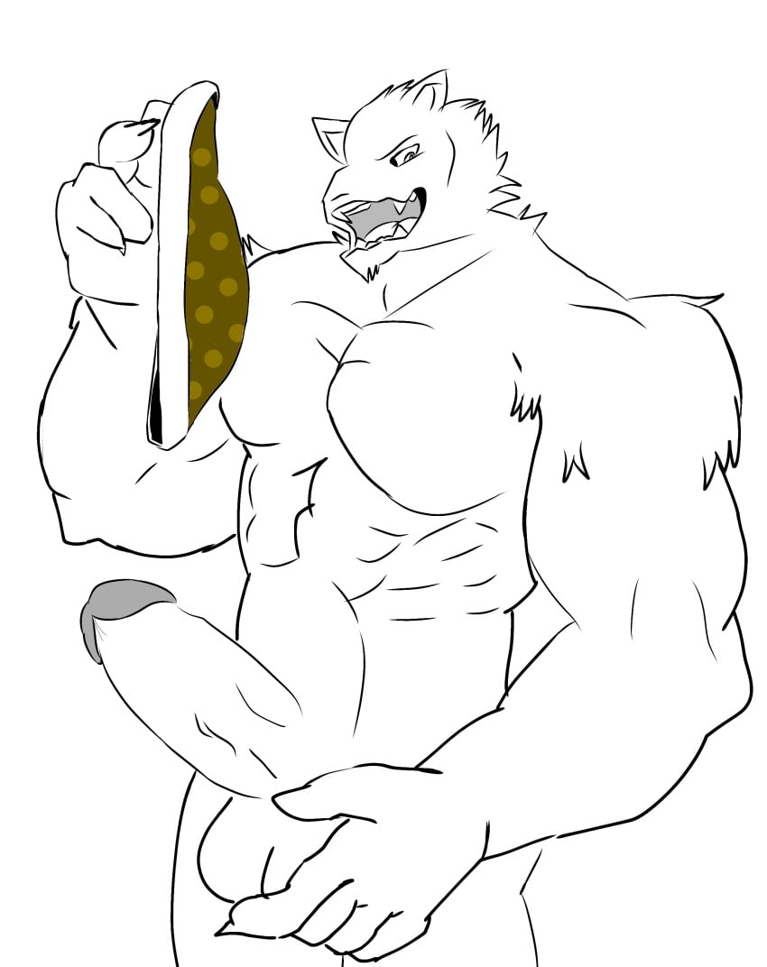 1boy balls bara canine feline furry jackal jackalman male muscles thundercats underwear_removed