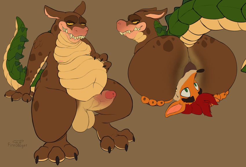 anthro ass balls bandicoot big_ass boner crash_(series) crash_bandicoot crocodile_tail crocodilian crocodylid dingodile erection facesitting firebadger gay male male_only overweight overweight_male penis spread_legs tail