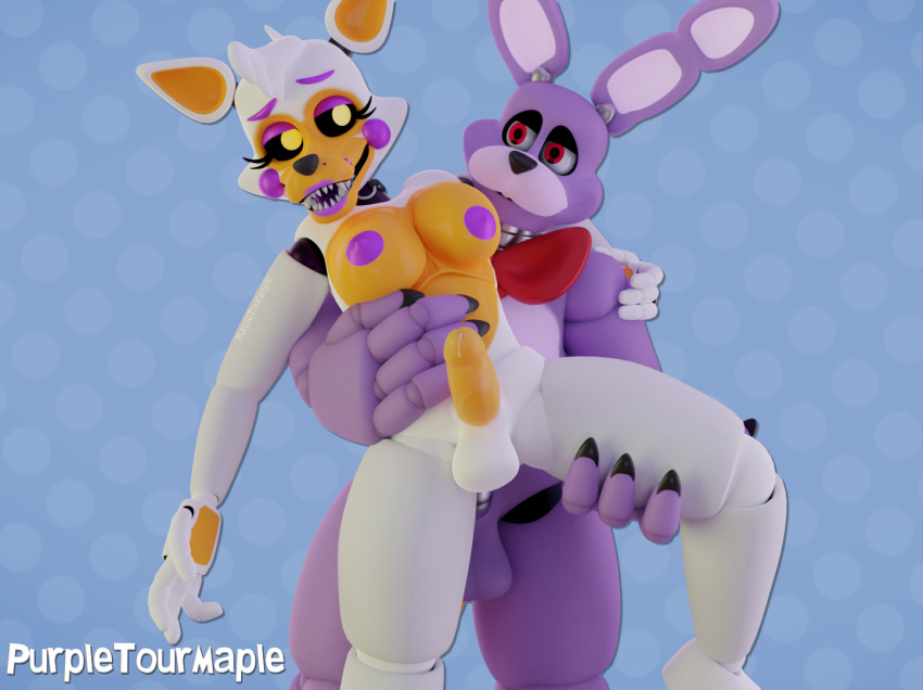 3d anthro bonnie_(fnaf) five_nights_at_freddy's five_nights_at_freddy's_world futa gynomorph intersex intersex/male lolbit_(fnaf) machine male purpletourmaple robot scottgames video_games