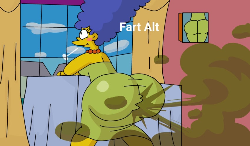 big_ass big_butt brappycatty fart female female_only marge_simpson meme sunniefunnie the_simpsons