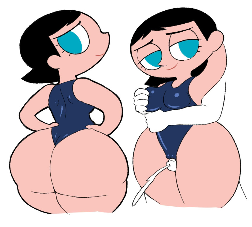 1girls armpits big_ass big_breasts big_butt black_hair blue_eyes breast_grab cartoon_network eyelashes female ferretidk fisherneph huge_ass huge_butt ivovvovi light-skinned_female light_skin mature_female ms._keane partial_male penis powerpuff_girls swimsuit thick_thighs thigh_sex weirdduelist wide_hips