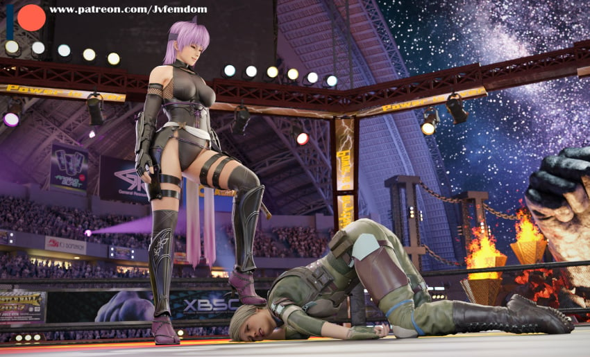 2girls 3d 3d_(artwork) absurd_res armored_boots ayane_(doa) blender blonde_hair blue_eyes boot_fetish boots cassie_cage catfight combat_boots dead_or_alive dominant dominant_female domination dominatrix embarrassed face_down_ass_up female_domination femdom fight fighting_ring foot_on_face foot_on_head grin helpless highres humiliated humiliation jvfemdom legs lezdom looking_at_another looking_down looking_pleasured military military_uniform mortal_kombat mortal_kombat_11 pinned pinned_down pinned_to_floor ponytail public public_humiliation purple_hair red_eyes ryona sadism sadistic short_hair smirk stepped_on stepping_on_face stepping_on_female stepping_on_head stomp stomping thick_ass thick_thighs thighs tight_clothing trample trampling wrestling yuri