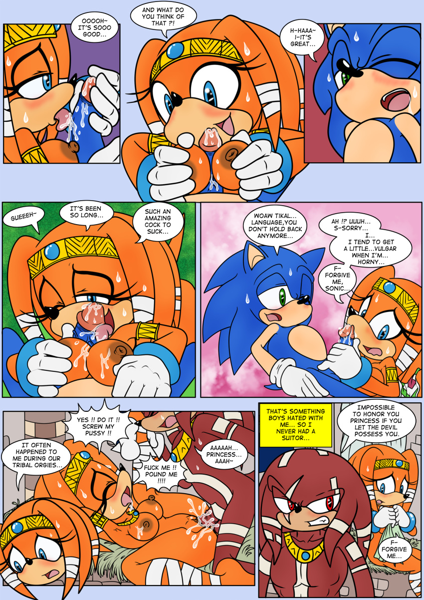 absurd_res female hi_res invalid_tag licking licking_penis male paizuri penilingus penis_lick raianonzika sega sonic_(series) sonic_adventure sonic_the_hedgehog sonic_the_hedgehog_(series) tikal_the_echidna