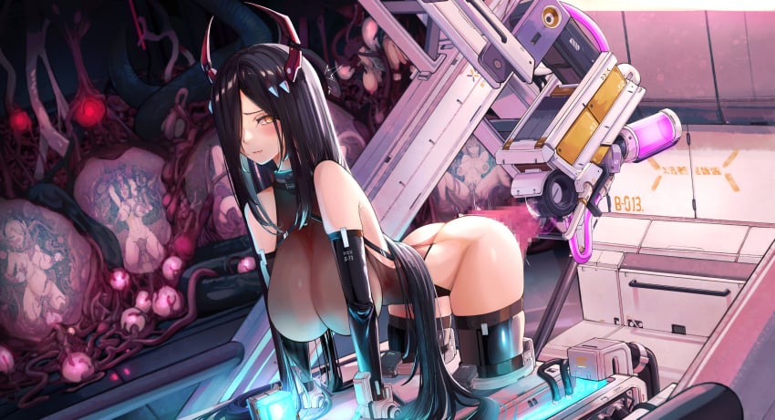 6+girls absurdly_long_hair absurdres all_fours areola_slip ass august_von_parseval_(azur_lane) azur_lane black_gloves black_hair black_thighhighs blush bondage bound breasts breasts_apart brown_hair censored chinese_commentary dildo double_penetration elbow_gloves fellatio female femsub friedrich_der_grosse_(azur_lane) gloves hair_over_one_eye headgear highres horns huge_breasts impossible_clothes impossible_leotard large_breasts leotard long_hair mechanical_horns mixed-language_commentary mosaic_censoring multicolored_hair multiple_girls oral prinz_eugen_(azur_lane) red_hair red_horns restrained revealing_clothes roon_(azur_lane) see-through sex_machine sex_toy stationary_restraints streaked_hair tentacle tentacle_sex thighhighs two-tone_hair vaginal_penetration very_long_hair white_hair yellow_eyes yusha_m