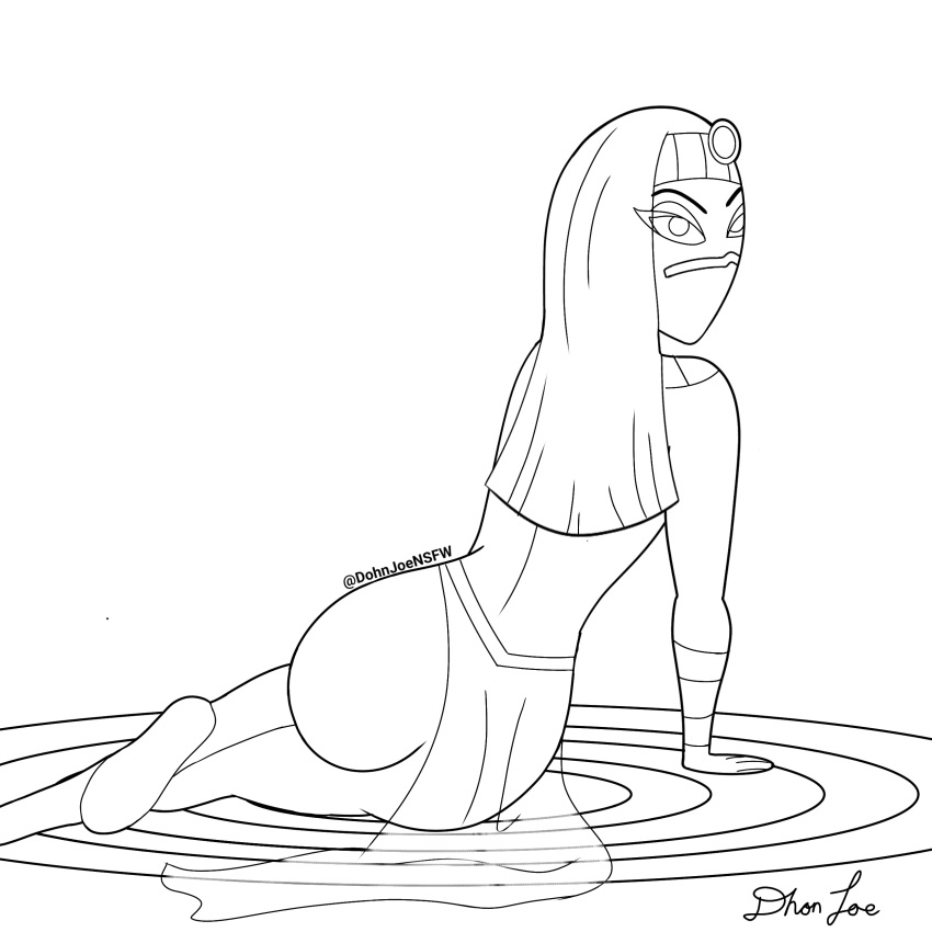 alien alien_girl alien_humanoid dohnjoensfw duck_dodgers exposed_ass facial_mark female female_focus female_only line_art looney_tunes martian martian_(duck_dodgers) queen_tyr'ahnee warner_brothers