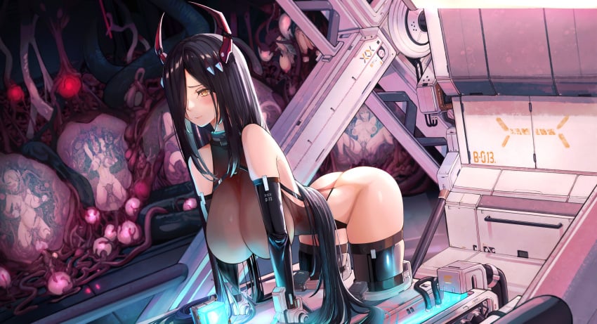 6+girls absurdly_long_hair absurdres all_fours areola_slip ass august_von_parseval_(azur_lane) azur_lane black_gloves black_hair black_thighhighs bondage bound breasts breasts_apart brown_hair chinese_commentary double_penetration elbow_gloves fellatio female femsub friedrich_der_grosse_(azur_lane) gloves hair_over_one_eye headgear highres horns huge_breasts impossible_clothes impossible_leotard large_breasts leotard long_hair mechanical_horns mixed-language_commentary multicolored_hair multiple_girls oral prinz_eugen_(azur_lane) red_hair red_horns restrained revealing_clothes roon_(azur_lane) see-through stationary_restraints streaked_hair tentacle tentacle_sex thighhighs two-tone_hair vaginal_penetration very_long_hair white_hair yellow_eyes yusha_m