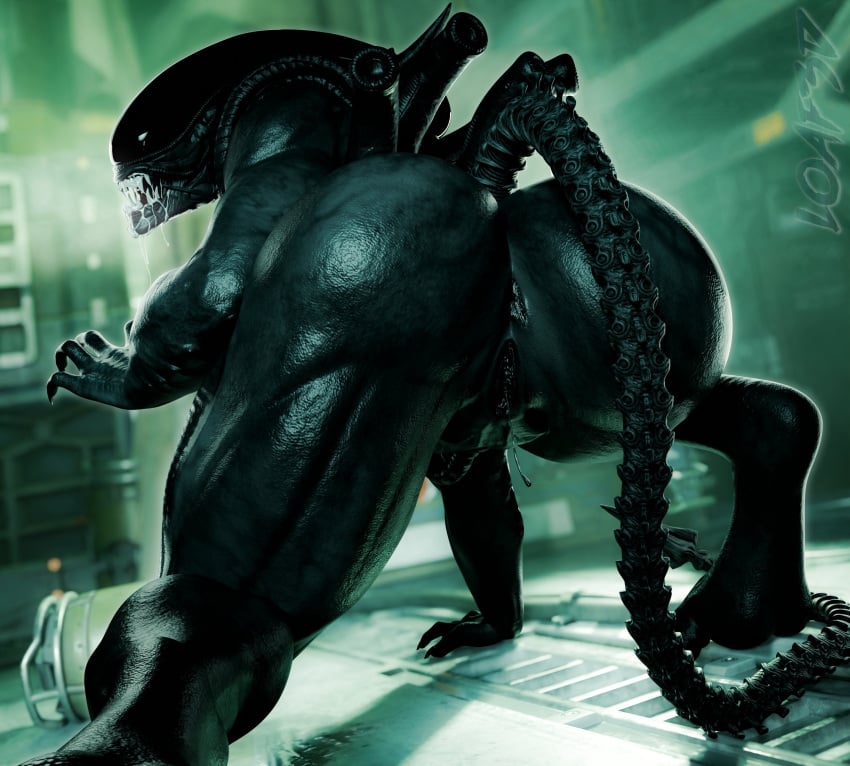 1girls 3d alien alien_(franchise) alien_girl big_ass big_breasts bubble_ass bubble_butt dat_ass female_xenomorph loaf3d sharp_teeth xenomorph