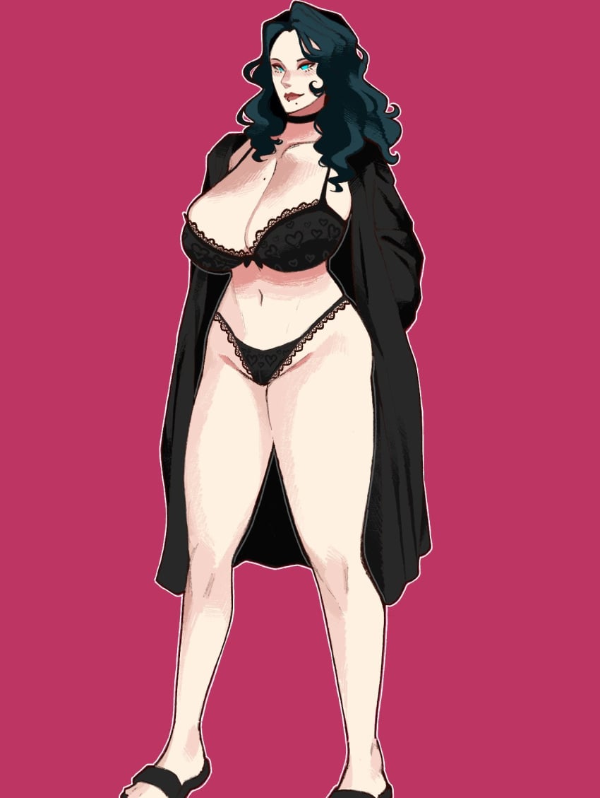 big_breasts bra huge_breasts large_breasts lingerie lucaslife_(yuric_inc) panties silvia_(yuric_inc) thick_thighs underwear wide_hips yuric_inc