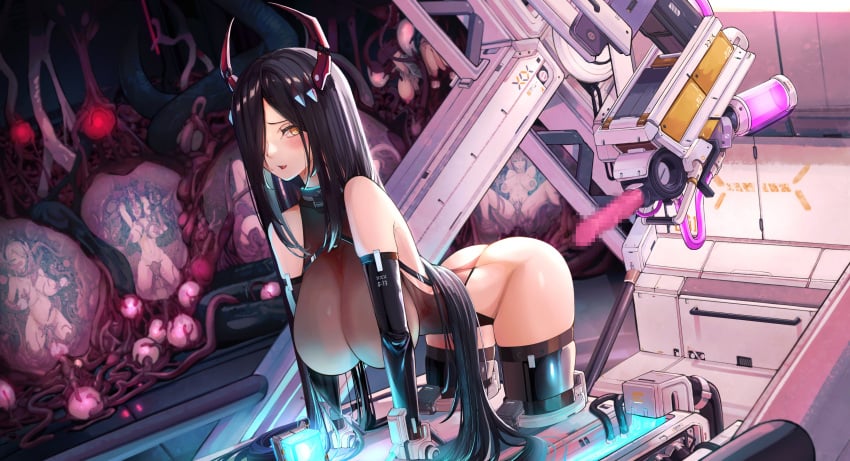 6+girls absurdly_long_hair absurdres all_fours areola_slip ass august_von_parseval_(azur_lane) azur_lane black_gloves black_hair black_thighhighs blush bondage bound breasts breasts_apart brown_hair censored chinese_commentary dildo double_penetration elbow_gloves fellatio female femsub friedrich_der_grosse_(azur_lane) gloves hair_over_one_eye headgear highres horns huge_breasts impossible_clothes impossible_leotard large_breasts leotard long_hair mechanical_horns mixed-language_commentary mosaic_censoring multicolored_hair multiple_girls oral prinz_eugen_(azur_lane) red_hair red_horns restrained revealing_clothes roon_(azur_lane) see-through sex_machine sex_toy stationary_restraints streaked_hair tentacle tentacle_sex thighhighs two-tone_hair ulrich_von_hutten_(azur_lane) vaginal_penetration very_long_hair white_hair yellow_eyes yusha_m