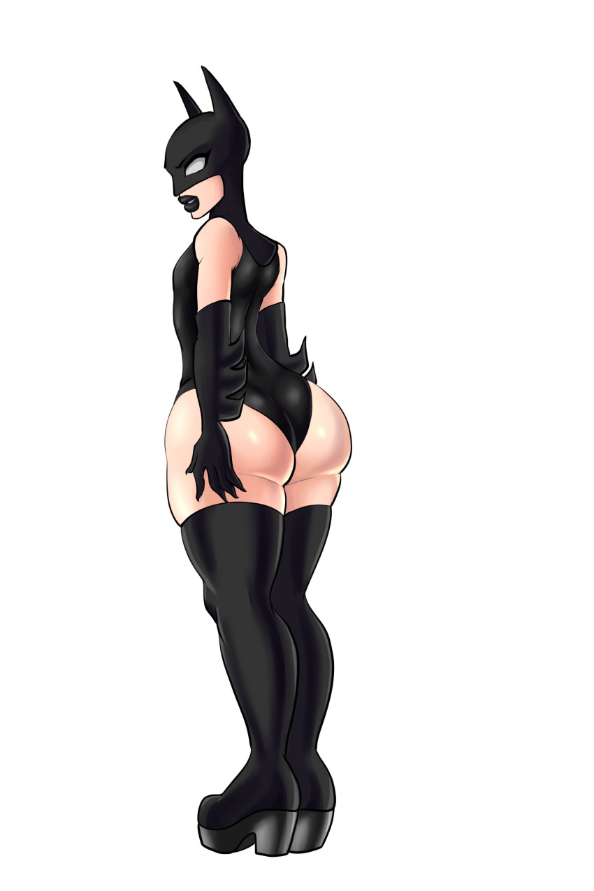 ass_focus batman batman_(series) big_ass bruce_wayne crossdressing dc dc_comics femboy otoko_no_ko pranky solo trap white_background