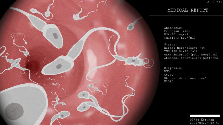 <3 16:9 ambiguous_gender biology cell_(organism) cellular endoscope english_text fusion gamete group group_sex heart_symbol hi_res impregnation insemination internal korwnax medical medical_examination micro micro_organism_(organism) nano orgy rubbing sex sperm_cell sperm_cell_collision sperm_kissing sperm_meets_sperm spermicidal_takeover tail_grab text where_is_your_god_now widescreen