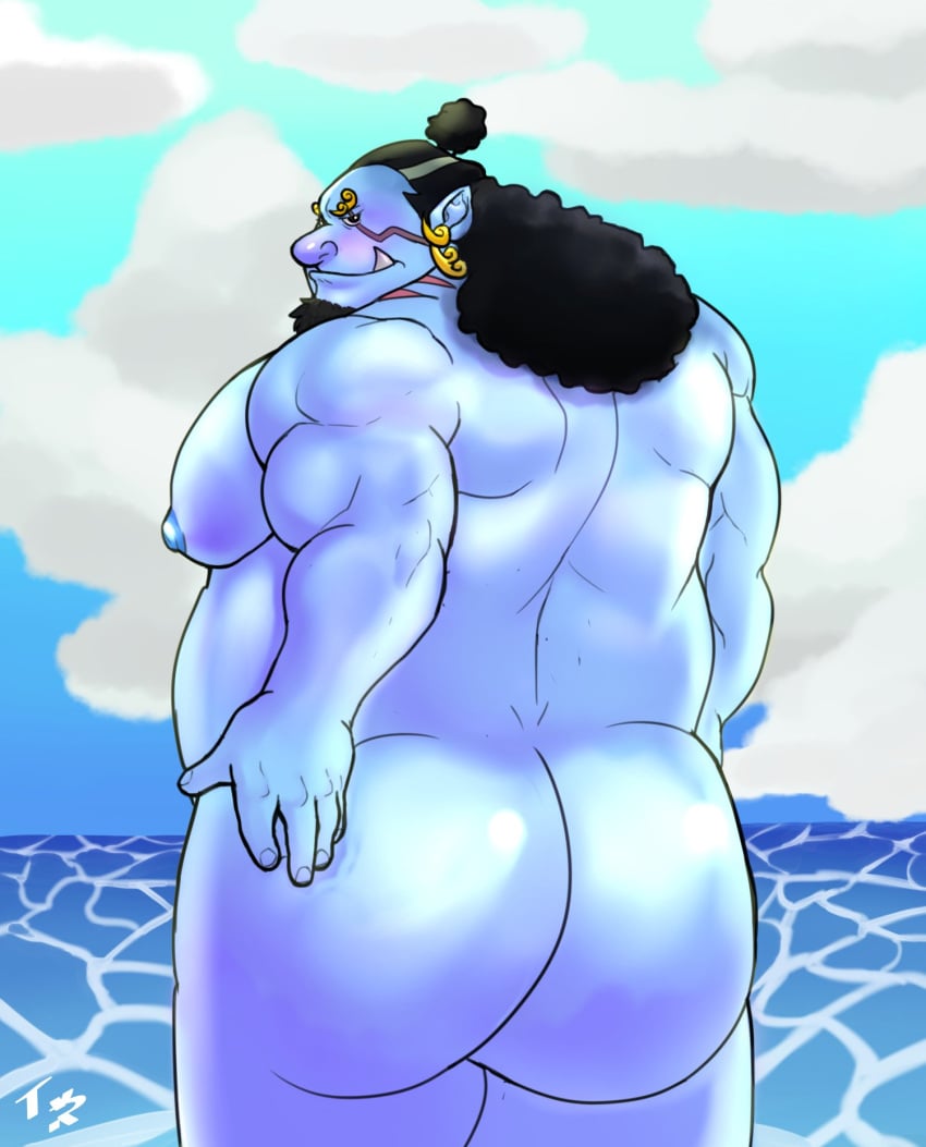 bara dat_ass fish-men_(one_piece) jinbe male_only nude one_piece overweight solo solo_male