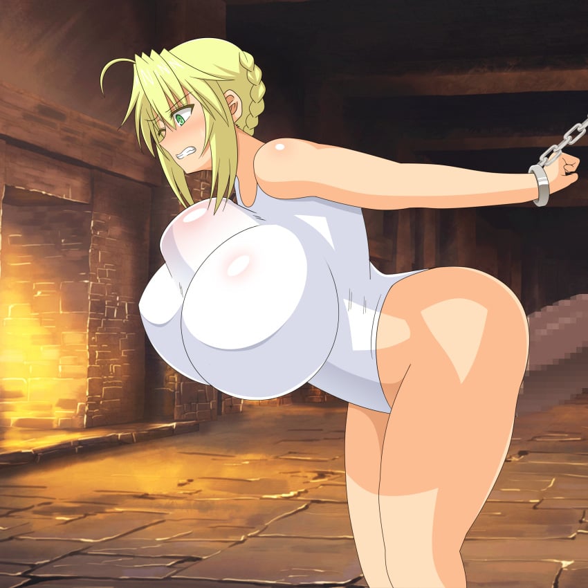 1girls abdominal_bulge animal_penis artoria_pendragon artoria_pendragon_(lancer) belly_bulge bestiality big_breasts big_penis big_thighs blonde_hair breasts bulge chained disembodied_penis fate/grand_order fate_(series) female genzaburoh giant_penis gigantic_breasts gigantic_penis green_eyes horse_penis horsecock huge_breasts huge_cock huge_penis human large_breasts large_penis long_penis massive_breasts penetration penis penis_in_pussy stomach_bulge thick_penis thick_thighs thighs vaginal_penetration zoophilia