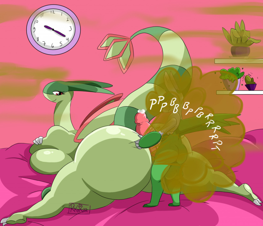 anthro bed bedroom big_ass big_breasts big_butt buttjob clock fart fart_cloud fart_fetish fart_on_dick farting farting_on_dick fartjob flygon furry hot_dogging hotdogging imaranx latios looking_back nsfwimaranx pokémon_(species) pokemon pokemon_(species) simple_background splits tagme wilting_plants