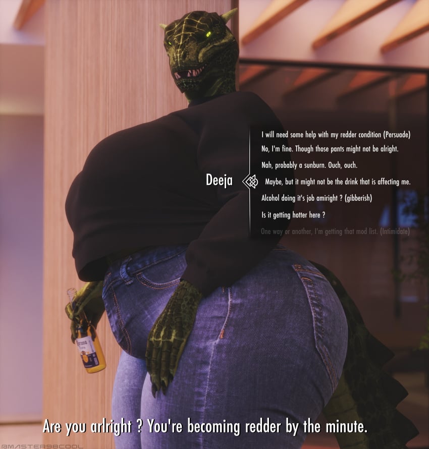 anthro argonian bethesda_softworks big_breasts breasts coolmaster98 deeja female obese obese_female scalie scalie_female scalie_only skyrim tagme the_elder_scrolls