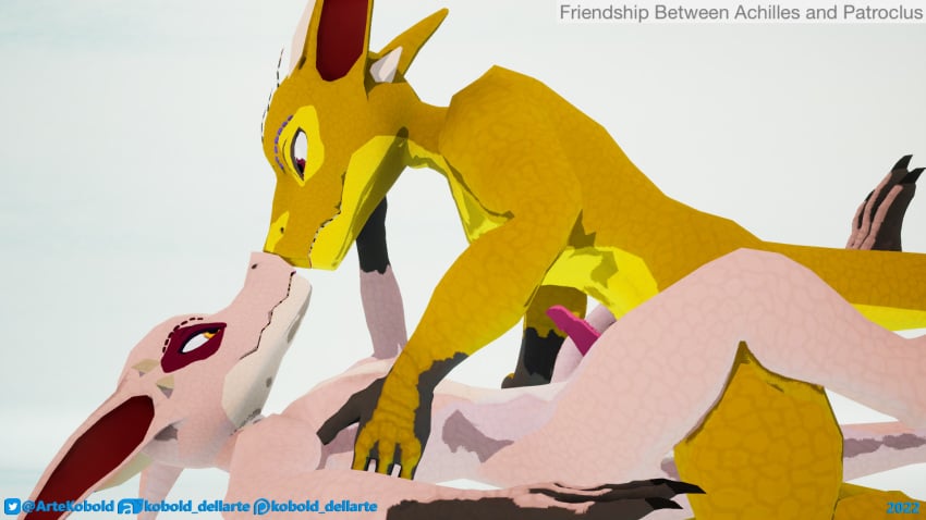 3d_(artwork) anthro claws digital_media_(artwork) duo erection gavit genitals hi_res horn kobold kobold_dellarte low_poly male male/male male_penetrated male_penetrating male_penetrating_male nude penetration penis reptile scalie sex simple_background