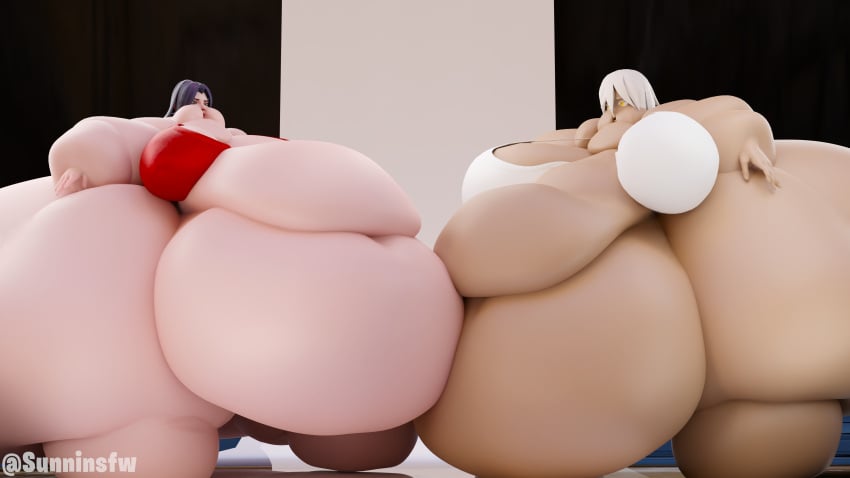 3d bbw belly_overhang big_belly big_breasts big_female blush chubby chubby_female embarrassed fat fat_ass fat_female fat_fetish fat_girl fat_rolls fat_woman fatty female female_only french_fries guilty_gear guilty_gear_strive hamburger huge_belly irelia_xan large_female league_of_legends morbidly_obese morbidly_obese_female obese obese_female overweight overweight_female plump pork_chop ramlethal_valentine slob ssbbw sunninsfw thick_thighs tubby weight_gain