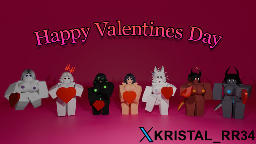 3d big_ass big_breasts black_body demon_girl dragon_girl ghost_girl kristal_rr34 roblox vampire_girl white_body white_fur white_hair wolf_girl