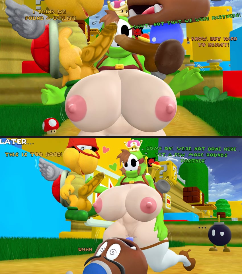 ... 1girls 1other 2boys 3d 3d_(artwork) ?_block areolae backpack balls big_breasts big_nipples big_penis big_thighs bob-omb breasts breasts_bigger_than_head brick_block brown_hair brown_heels brown_high_heels bucket_hat busty busty_female clothed_male clothed_male_nude_female clothing corporal_paraplonk crown curvy curvy_female dra111_(artist) dragon316 duo_male female/male female/male/male female_on_top genderswap_(mtf) goomba hat heart heels high_heels hood huge_breasts huge_thighs large_breasts large_thighs larger_female light-skinned_female light_skin male/female male/female/male male/male/female mario_(series) mario_and_luigi_(series) mask naked naked_female nintendo nipples nude nude_female outside paratroopa part_of_a_set partially_clothed partially_clothed_female penis private_goomp sergeant_guy sex shorter_male shy_gal shy_guy shyette small_but_hung smaller_male sole_female stockings super_crown super_mushroom swirly_eyes taller_female text thick thick_hips thick_thighs thighhighs thighs threesome trio trio_focus watching_from_afar white_stockings white_thighhighs wide_hips