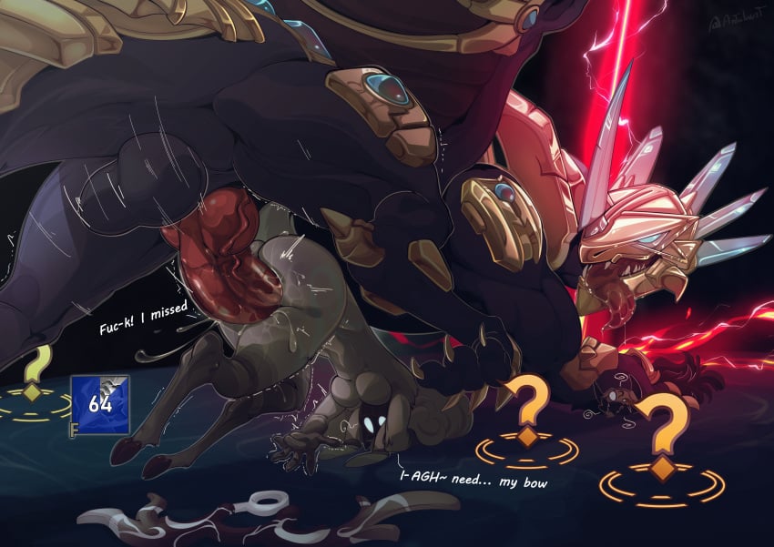 1boy 1girls antalauzt dragon feral furry hextech_dragon kindred lamb_(league_of_legends) league_of_legends mask masked masked_female riot_games size_difference wolf_(league_of_legends)