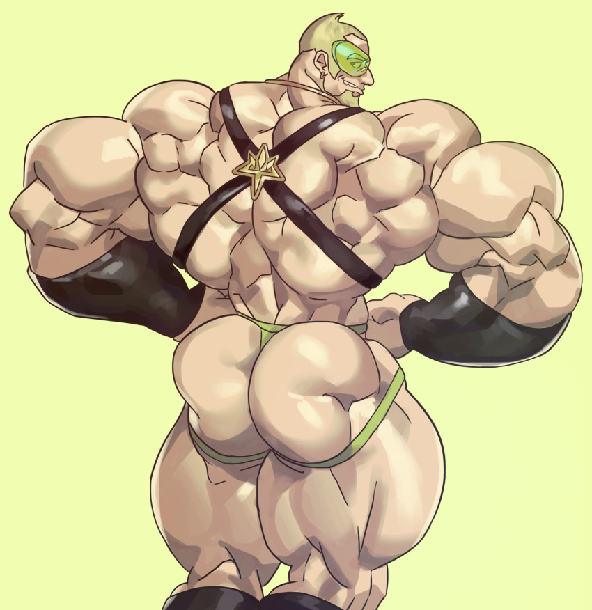 abs ass_focus bara biceps faba_(pokemon) gay harness human male male_focus male_only muscle muscles muscular muscular_arms muscular_ass muscular_back muscular_legs muscular_male muscular_thighs nintendo nipples pecs pokemon pokemon_sm remert solo solo_male veins veiny_penis