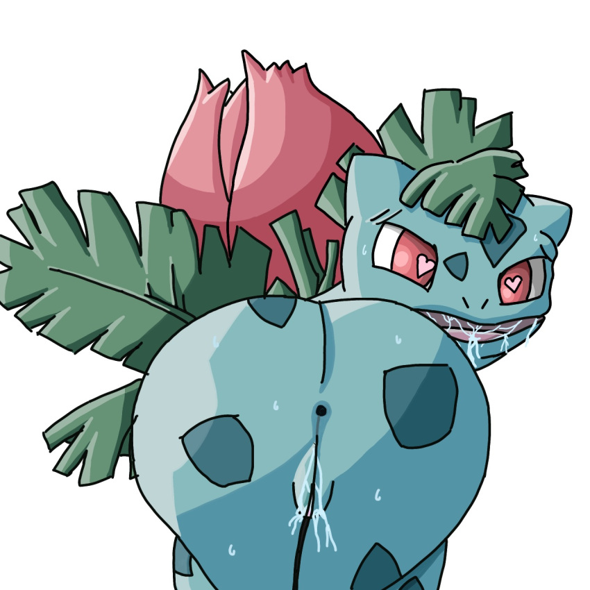 ass big_ass heart-shaped_pupils ivysaur pokemon pokemon_(species) wet