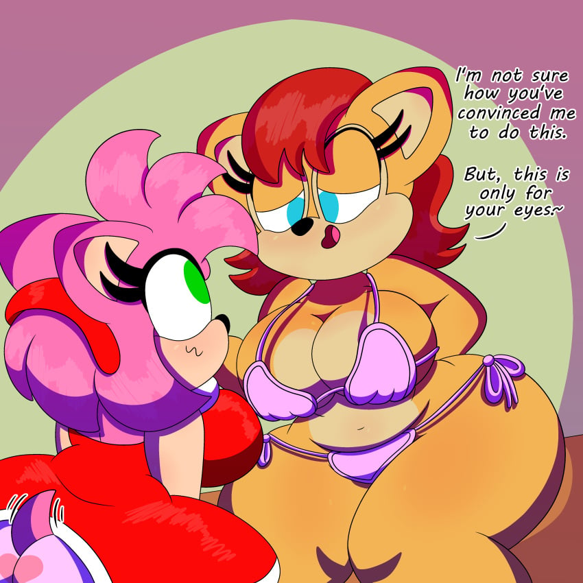 1:1 2020 2girls 3barts 4k absurd_res accessory amy_rose anthro archie_comics ass back-print_panties belly big_ass big_breasts bikini blue_eyes breasts brown_body brown_fur bubble_ass bubble_butt busty child_bearing_hips chipmunk cleavage clothed clothing curvaceous curvy curvy_body curvy_female curvy_figure dat_ass dialogue digital_drawing_(artwork) digital_media_(artwork) dress duo english_text eulipotyphlan eyelashes female female_focus female_only fur furry green_eyes ground_squirrel hair hairband headband heart heart_clothing heart_panties heart_print heart_print_panties heart_print_underwear heart_underwear hedgehog hi_res hourglass_figure huge_ass huge_breasts huge_butt large_ass large_breasts large_butt mammal mobian_(species) motion_lines multicolored_body multicolored_fur navel panties pink_bikini pink_body pink_clothing pink_fur pink_hair pink_panties pink_swimwear pink_underwear print_clothing print_panties print_underwear red_hair rodent round_ass round_butt sally_acorn sciurid seductive sega side-tie_bikini side_boob simple_background skimpy skimpy_bikini slightly_chubby slim_waist small_waist smile sonic_(series) sonic_satam sonic_the_hedgehog_(archie) sonic_the_hedgehog_(comics) sonic_the_hedgehog_(series) standing swimsuit swimwear tail_motion tailwag tan_body tan_fur text thick_ass thick_thighs tongue two_tone_body two_tone_fur under_boob underwear upskirt video_games voluptuous wide_hips yuri