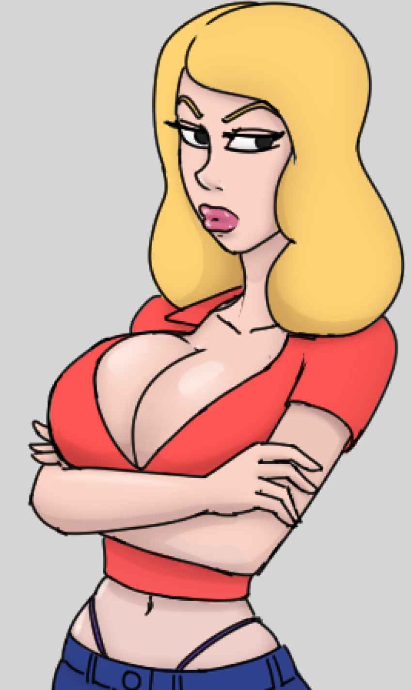 2d beth_smith bimbo blonde_hair breasts cleavage diklonius female female_only huge_breasts milf mother plump_lips rick_and_morty round_breasts self_upload voluptuous