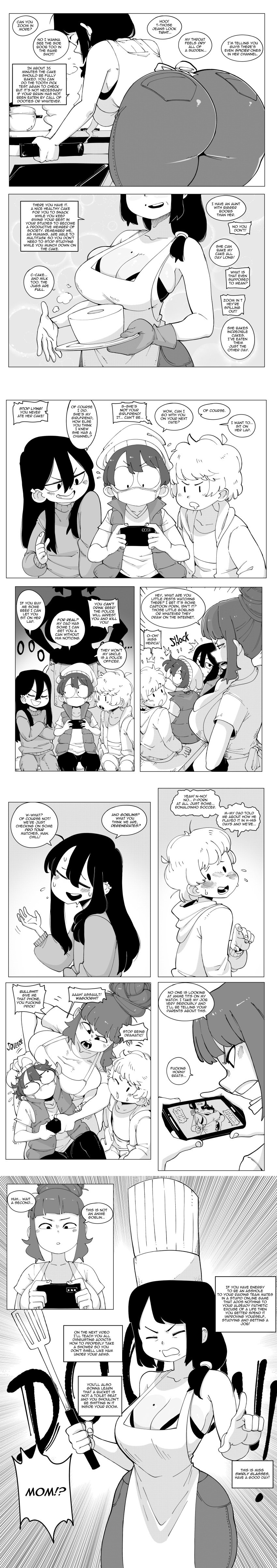 1girls 3boys apron ass ass_focus beauty_mark beehive_hairdo behind big_ass big_breasts big_butt black_and_white black_hair breast_press breasts bubble_ass bubble_butt busty caught chef_hat clavicle cleavage comic command_grab command_grab's_mom cooking crossed_arms curvy determined dialogue edit english_text explaining fat_ass female female_focus female_only femboy greyscale hi_res high_resolution highres holding holding_object holding_phone huge_breasts jeans landlord's_son_(nuclearwasabi) large_ass large_breasts light-skinned_female light_skin long_hair looming mature mature_female milf mole mole_above_mouth mole_on_breast mole_under_eye monochrome mother nervous nervous_smile nuclearwasabi onomatopoeia original overflowing_breasts pointing sequence shadowy_figure shocked sidelocks smug smug_face solo solo_female solo_focus spatula speech_bubble surprised text text_box thick_ass thick_thighs thighs third-party_edit tied_hair voluptuous wide_hips younger_male