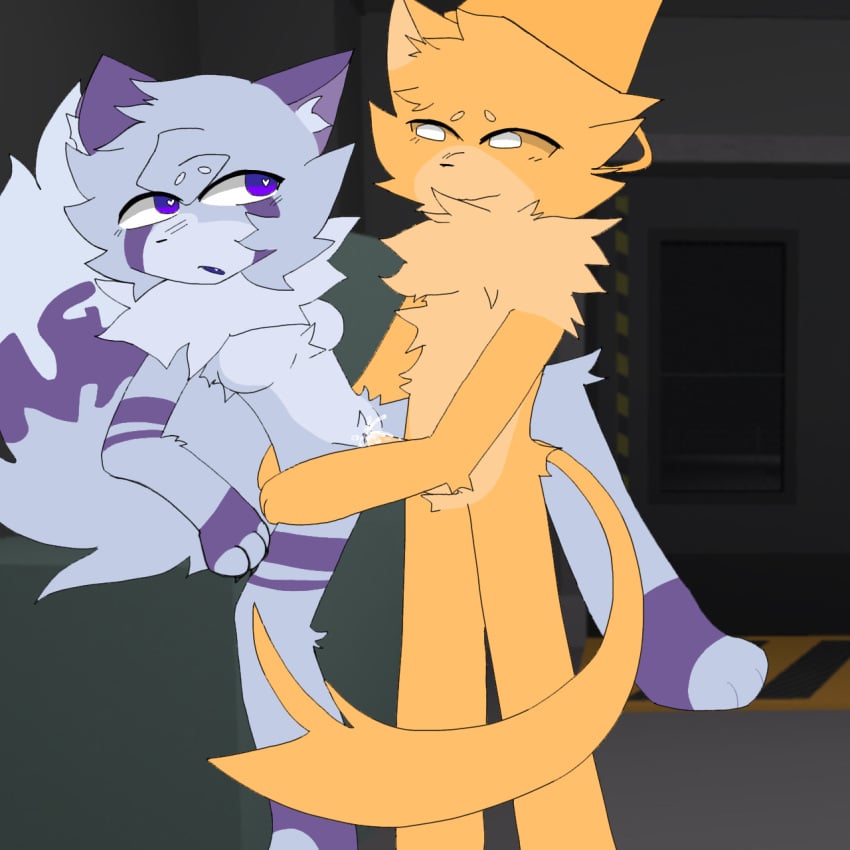 1boy 1girls anthro anthro_on_anthro anthro_penetrated catte_(kaiju_paradise) clovey female furry furry_only gootraxian kaiju_paradise lang_(kaiju_paradise) male orange_fur roblox roblox_game self_upload tagme