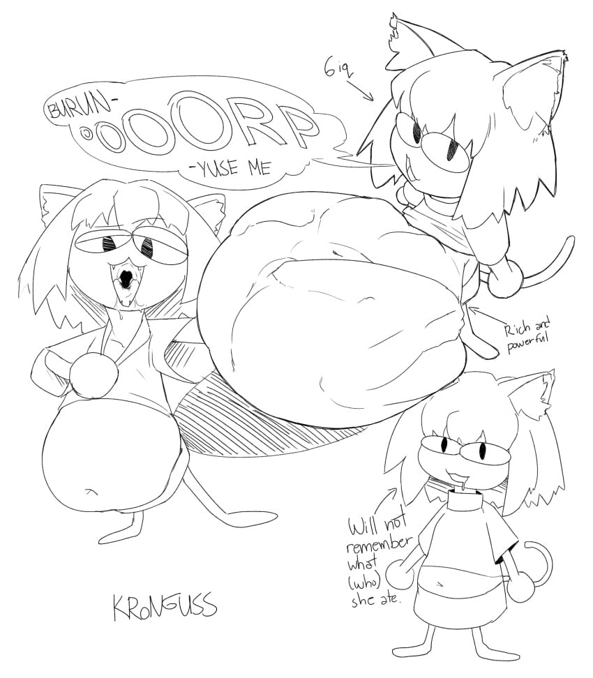 big_belly breast_imprint burping digestion drooling kronguss neco-arc vore weight_gain