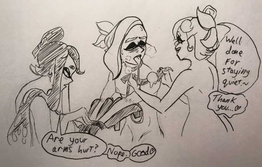 after_care after_sex aftercare ball_gag bondage bondage_gear callie_(splatoon) femboy gentle_femdom inkling inkling_boy levi_(oh_gosh_levi) marie_(splatoon) oh_gosh_levi splatoon squid_sisters submissive_male untying wholesome