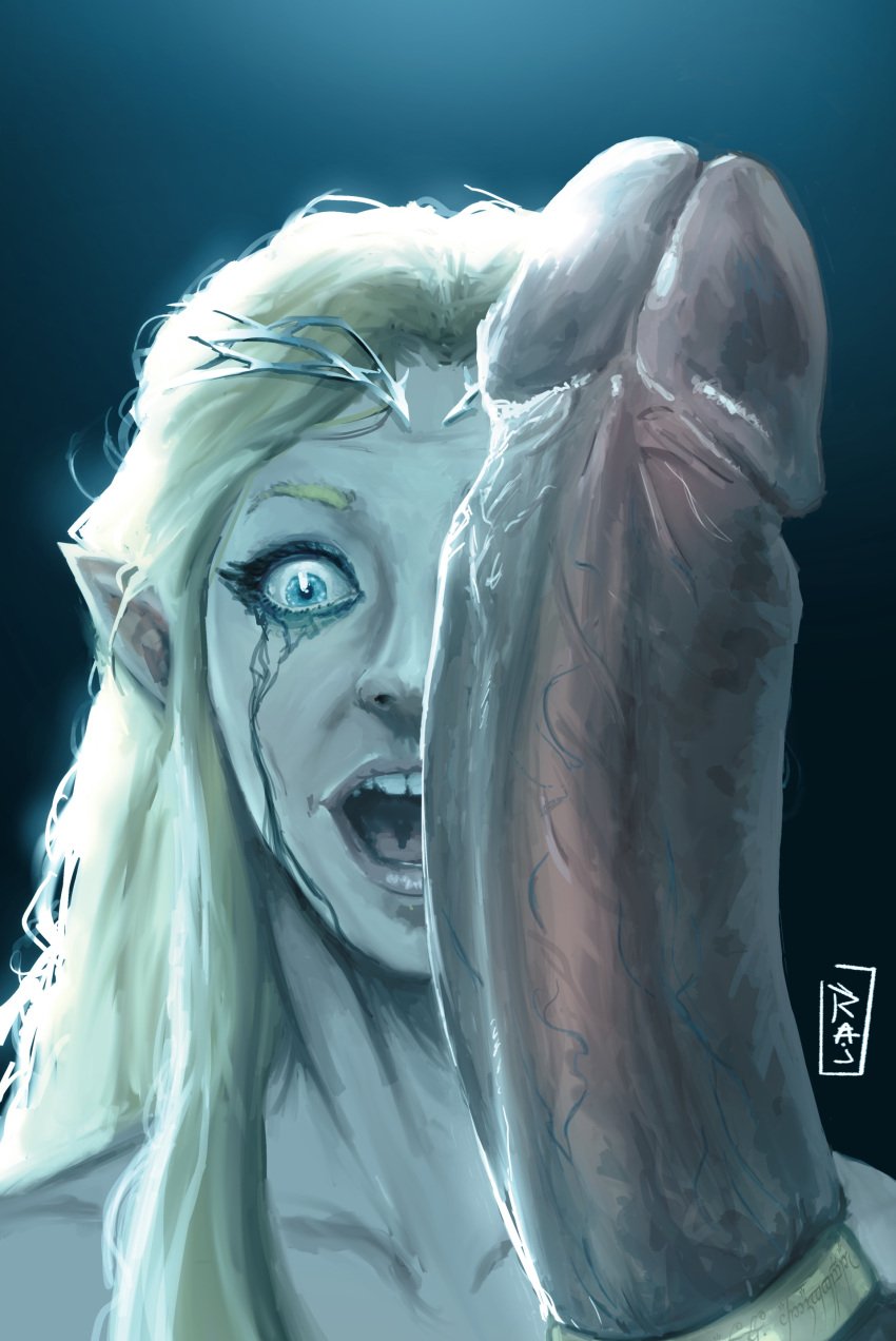 cock_ring cock_worship dick elf_female elf_girl female galadriel lord_of_the_rings loving_gaze loving_it rajdraw rings_of_power surprised_expression