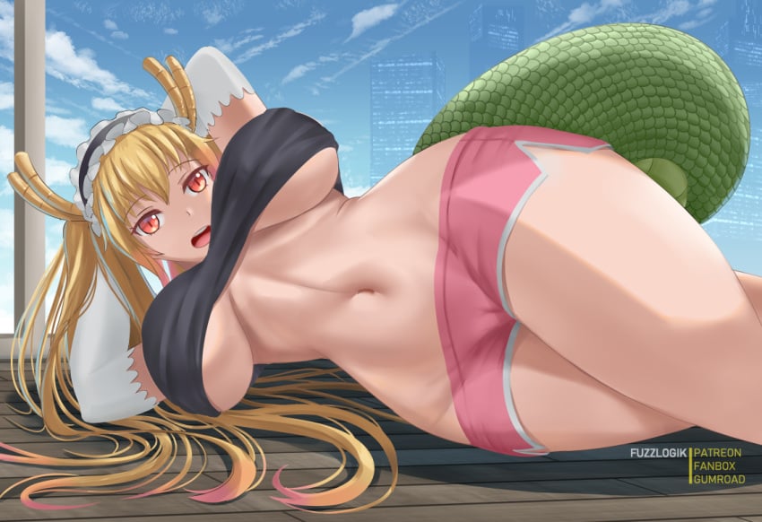 1girls big_breasts female female_only fuzzlogik miss_kobayashi's_dragon_maid monster_girl solo tagme tohru_(miss_kobayashi's_dragon_maid) underboob