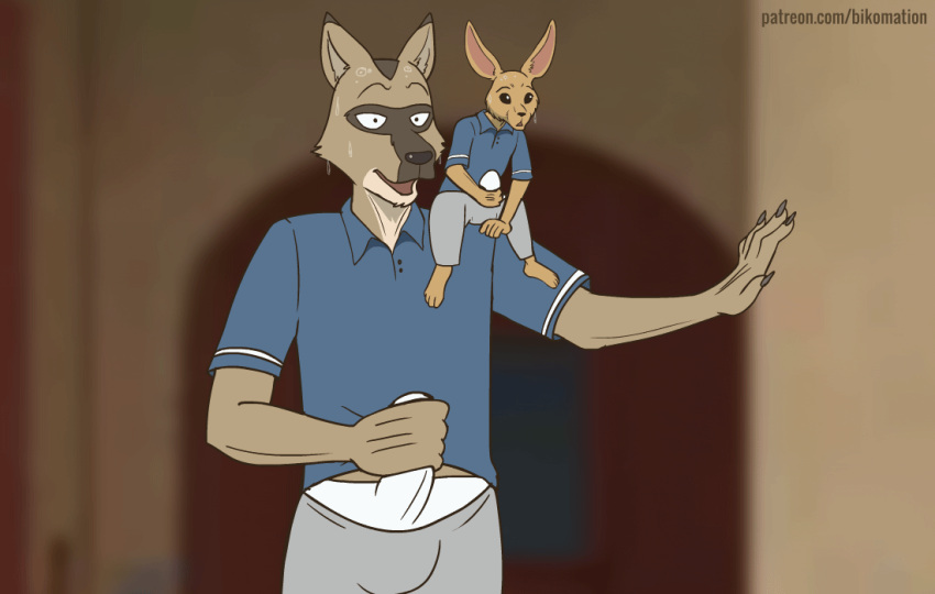 2d_animation 5_fingers advertisement all_fours animated anthro balls_outline barefoot beastars big_bulge bikomation black_ears black_eyes black_nose blinking bodily_fluids body_hair bottomwear bottomwear_down bouncing bouncing_bulge brown_body brown_fur brown_nose bulge canid canine canis carrying cheek_tuft claws clothed clothing conditional_dnp coyote digital_media_(artwork) duo durham_(beastars) erection erection_under_clothing eyebrows facial_expressions facial_tuft feet fennec fingers fox frame_by_frame fully_clothed fur genital_outline genitals grey_body grey_fur hair half-closed_eyes hand_on_bulge hand_on_penis handjob inside long_ears looking_at_another male male/male mammal masturbation masturbation_through_clothing multicolored_body multicolored_fur narrowed_eyes netflix on_model on_shoulder open_mouth organs panties pants pants_down partially_clothed peeping penile penis penis_outline petting room_701 roommate sex shaking shirt short_playtime size_difference sweat sweatdrop tan_body tan_fur tongue topwear tuft underwear voss_(beastars) voyeur widescreen yellow_body yellow_fur