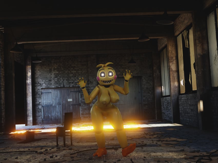 3d five_nights_at_freddy's fnaf super_elon toy_chica_(fnaf)